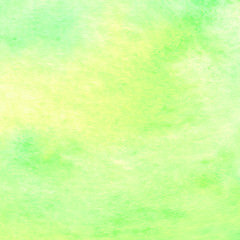 Green abstract macro watercolor hand drawn paper texture. Wet brush painted smudges and stains background. Decorative design card for banner, print, decor, template