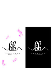 creative handwriting bb/b letter logo design vector