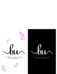 creative handwriting bu/ub letter logo design vector