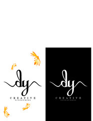 creative handwriting logo initial dy/yd vector