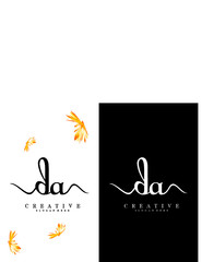 creative handwriting logo initial da/ad vector