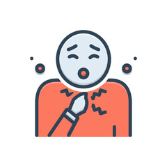 Color illustration icon for hiccup