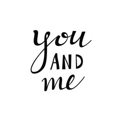 you and me brush text style vector