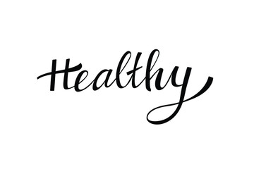 Healthy brush text style vector