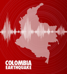 Colombia Earthquake Wave alert on map 