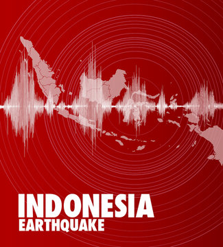 Indonesia Earthquake Wave alert on map 
