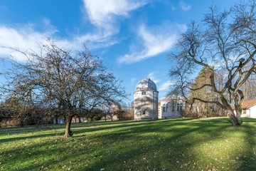Observatory, astronomical observatory building with grassland in Besancon, France