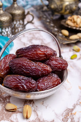Dried dates with pistachios
