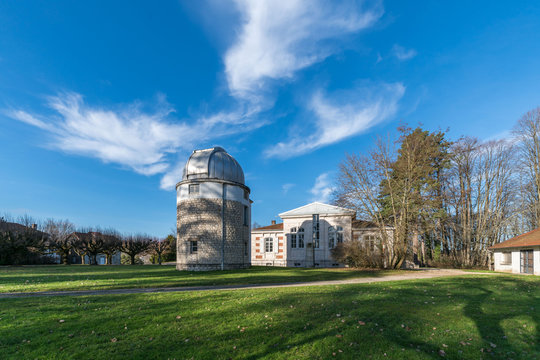 Observatory, Astronomical Observatory Building With Grassland In Besancon, France