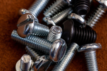 macro photo of industiral machine screws