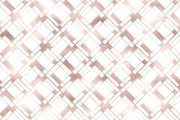 Fototapeta premium Art deco seamless pattern with rose gold geometric shapes and pink glitter texture.