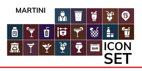 martini icon set