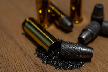 macro photo of disassembled ammunition