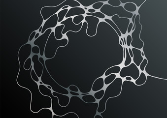 Silver black fluid structure artistic graphic design. Embossing effect.
