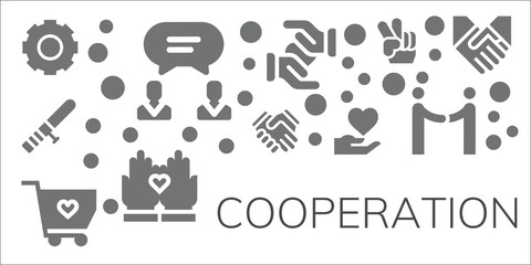 cooperation icon set