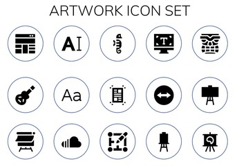 Modern Simple Set of artwork Vector filled Icons