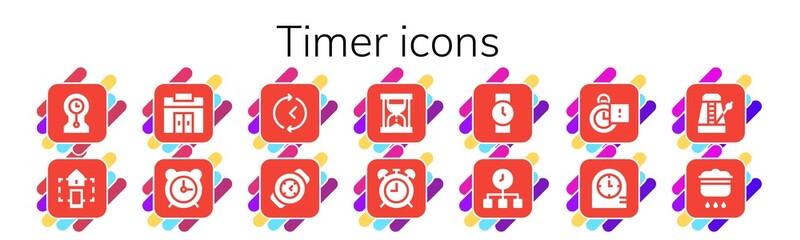 Modern Simple Set of timer Vector filled Icons
