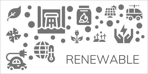 Modern Simple Set of renewable Vector filled Icons