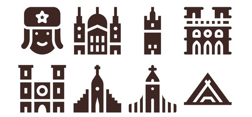 cathedral icon set