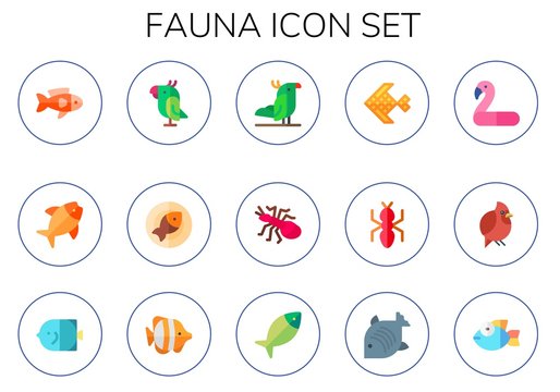 Modern Simple Set of fauna Vector flat Icons