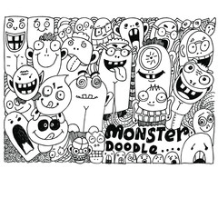 monster doodle, illustration and sketch