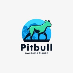 Vector Logo Illustration Dog Vintage Badge Style.