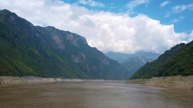 Landscape and scenery of the the famous Three Gorges on the mighty Yangtze River, Hubei Province, China