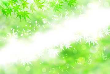 音符と新緑と光