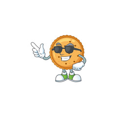 Super cool peanut butter cookies mascot character wearing black glasses