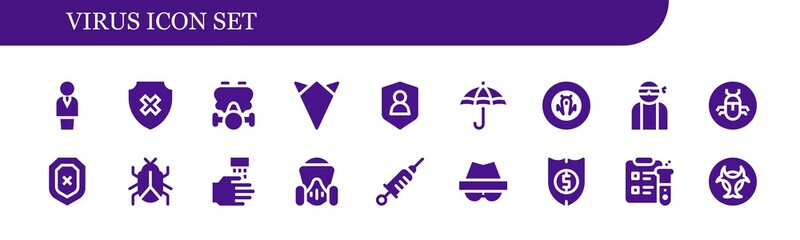 virus icon set