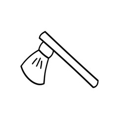Ax doodle icon. Drawing by hand. Vector illustration.