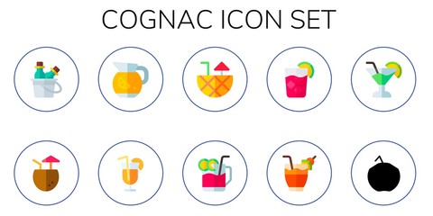 cognac icon set