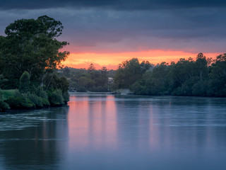 Colourful River Sunrise with Reflections