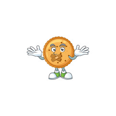 mascot cartoon character design of peanut butter cookies making a silent gesture