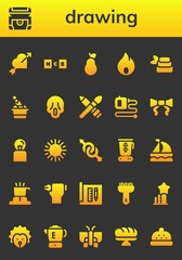 Modern Simple Set of drawing Vector filled Icons
