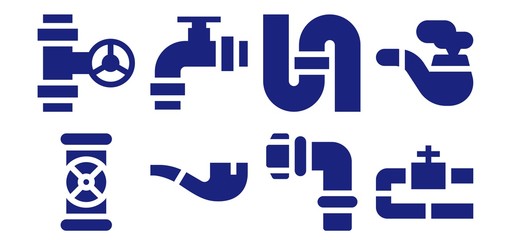 Modern Simple Set of canalization Vector filled Icons