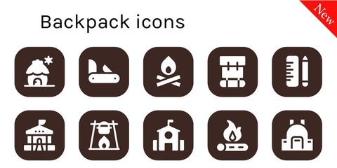 backpack icon set