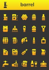 Modern Simple Set of barrel Vector filled Icons