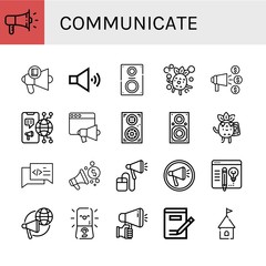 communicate simple icons set