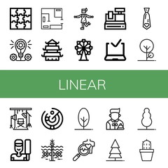 Naklejka premium linear icon set