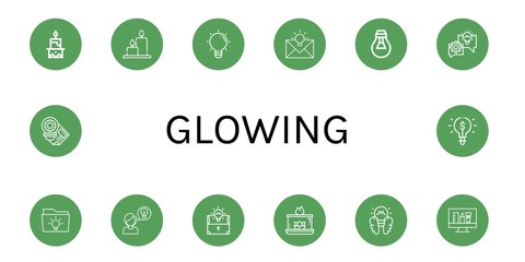 glowing icon set