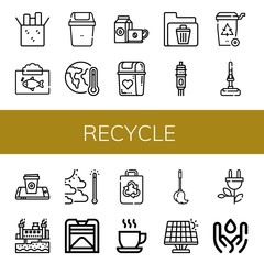 recycle simple icons set