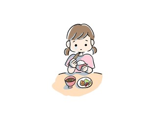 女の子　ひとり ごはん