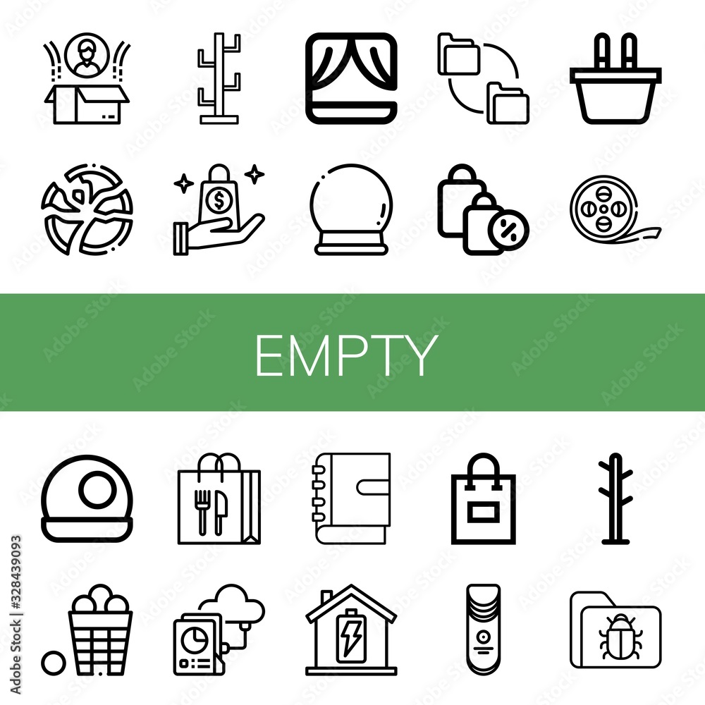 Poster empty simple icons set