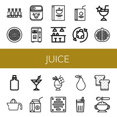 juice simple icons set