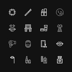 Editable 16 lipstick icons for web and mobile