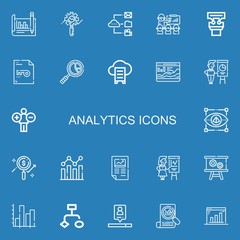 Editable 22 analytics icons for web and mobile