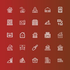 Editable 25 estate icons for web and mobile