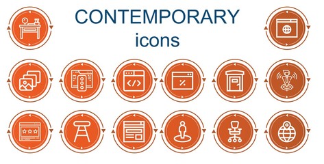 Editable 14 contemporary icons for web and mobile