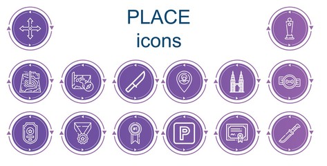 Editable 14 place icons for web and mobile